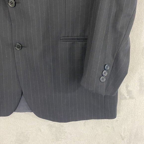 Brooks Brothers 1818 Madison SAXXON Suit Jacket Blazer Size 43R 38W Black Stripe - Picture 9 of 16